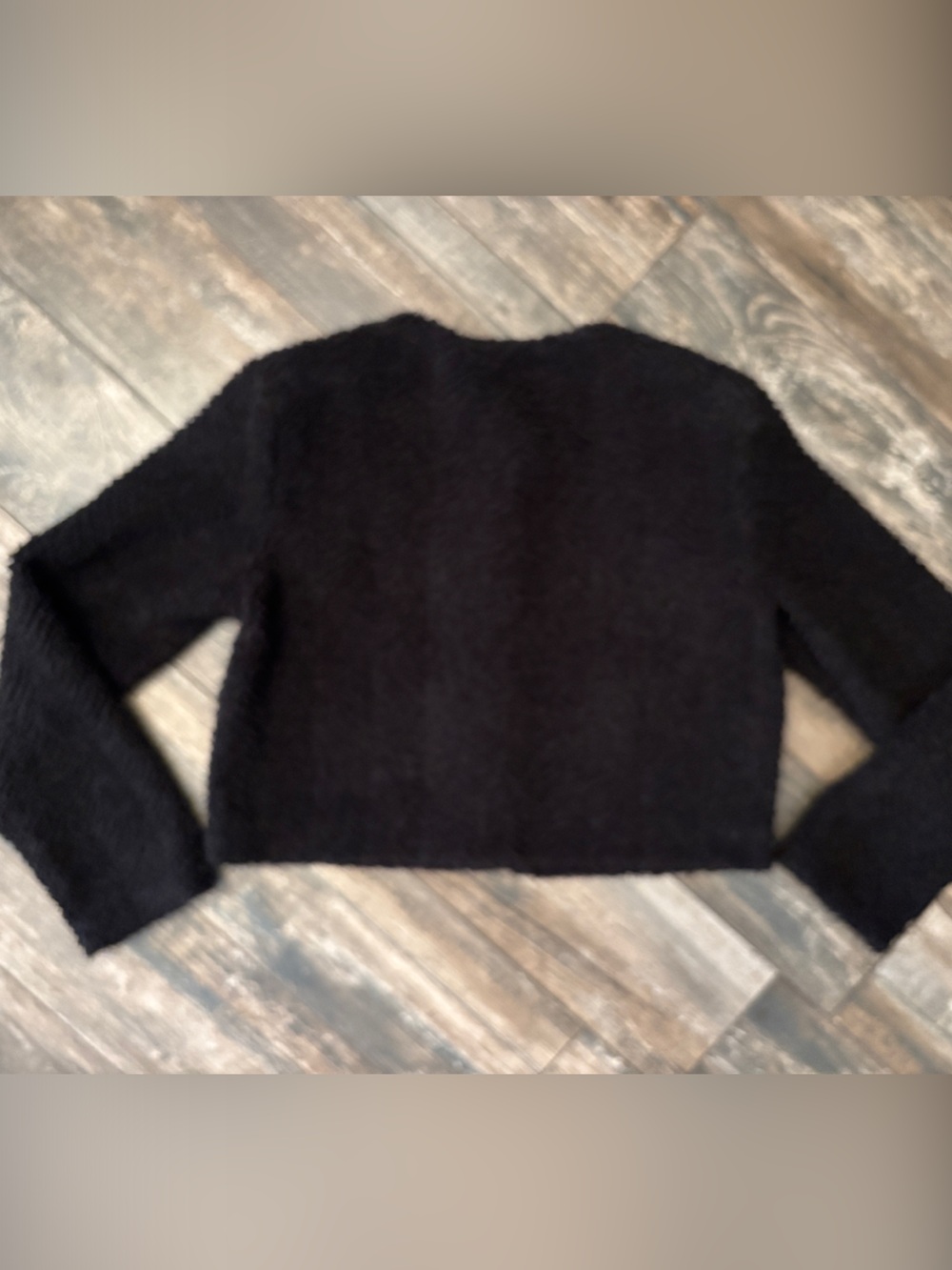 H&M Black Teddy Button-Front Cropped Jacket - Picture 4 of 4